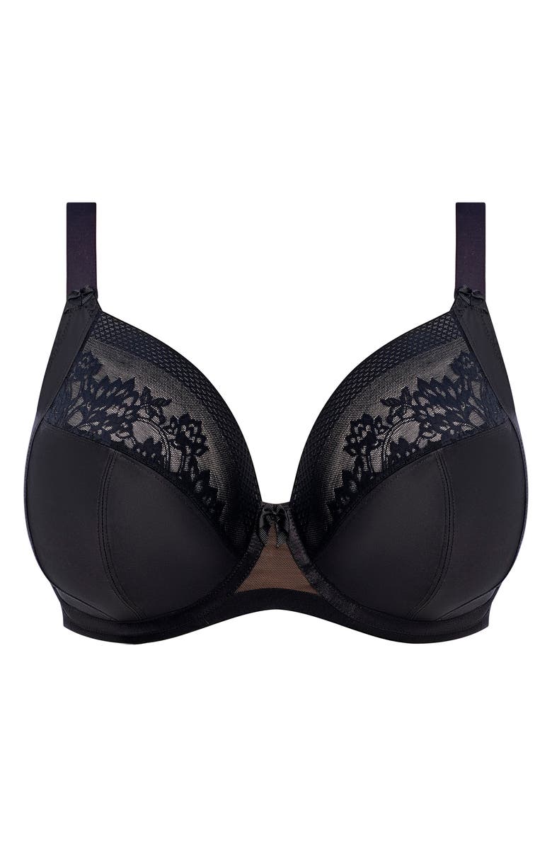 Elomi Nerina Underwire Plunge Bra, Alternate, color, Black