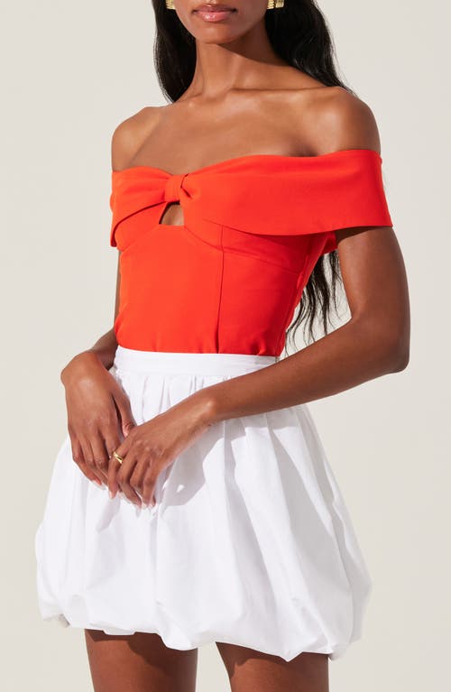 Astr The Label Telayna Off The Shoulder Top In Orange Red