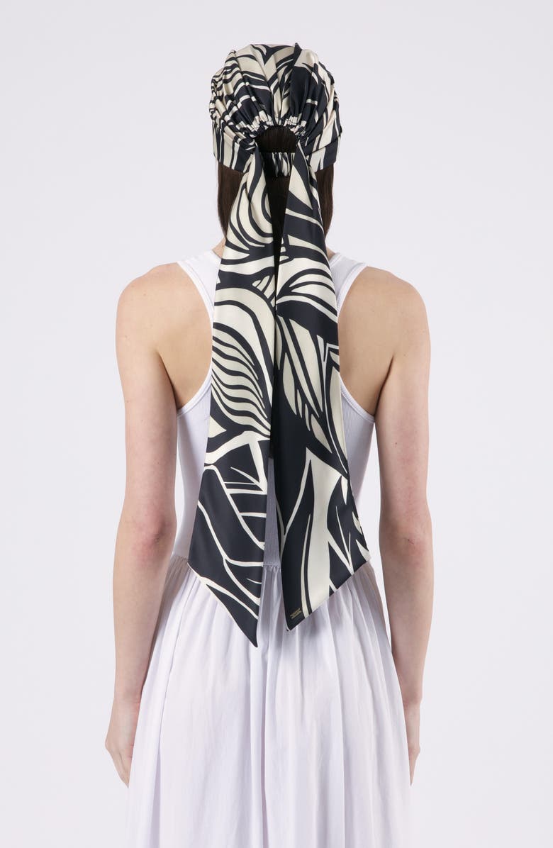 Eugenia Kim Gigi Satin Head Wrap, Alternate, color, Black/ Beige
