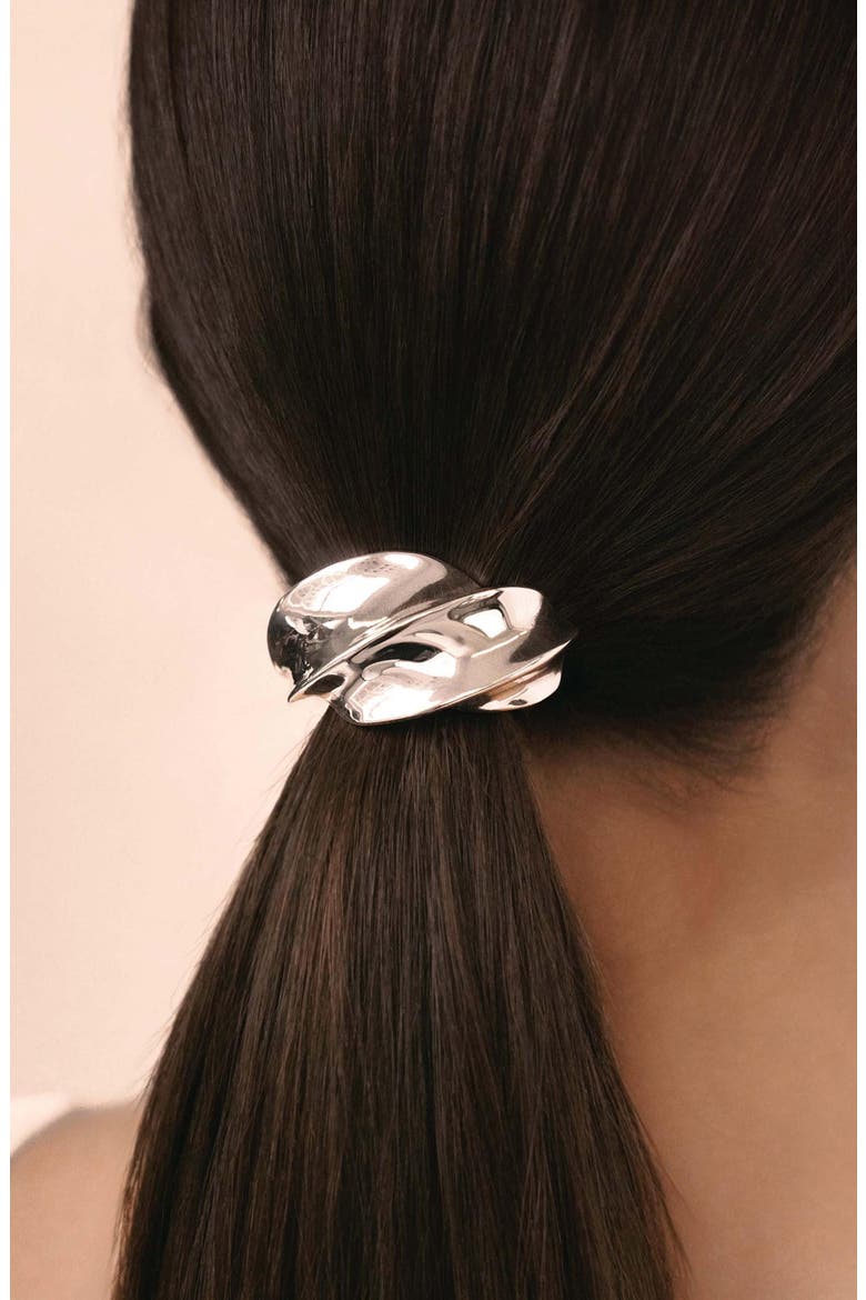 Twisted Hair Tie, Alternate, color, SILVER