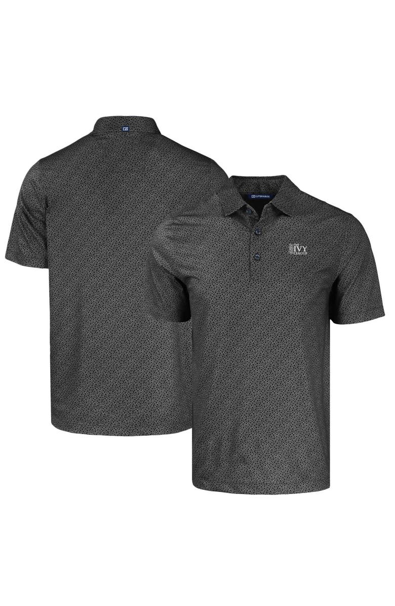 Cutter & Buck Men's Cutter & Buck  Black Ivy League Pike Eco Pebble Print Stretch Recycled Polo, Alternate, color, 