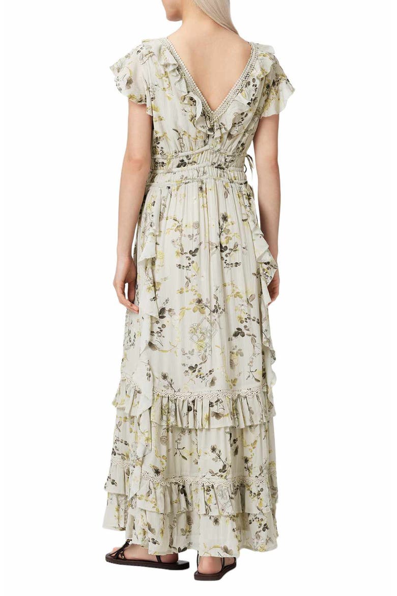 Canto Floral Ruffle Maxi Dress, Alternate, color, CARMEL STEM GREEN