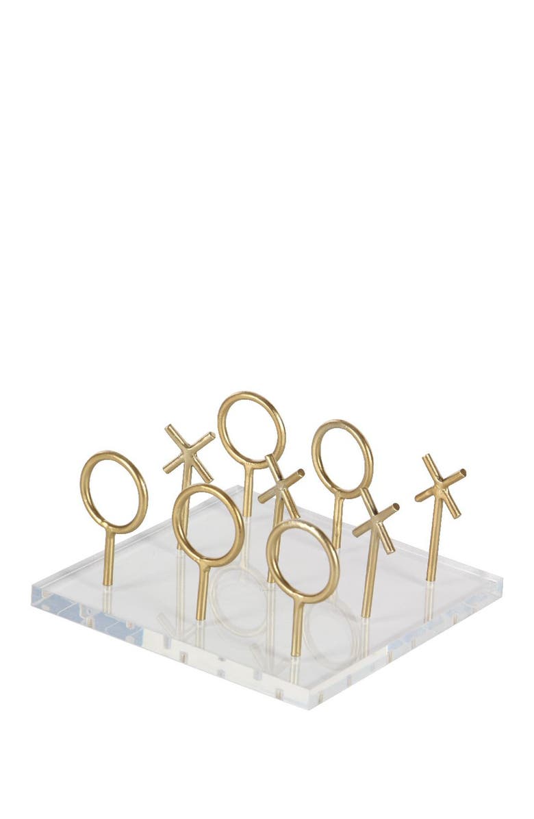 COSMO BY COSMOPOLITAN Gold/Clear Modern Tic Tac Toe Table Decor, Alternate, color, 