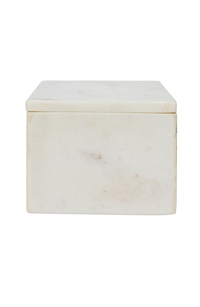 Storied Home Marble Box Storage Container with Lid, White, Alternate, color,