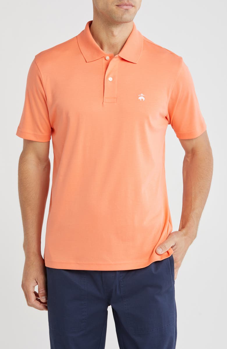 Brooks Brothers Cotton Interlock Polo, Main, color, Fresh Salmon