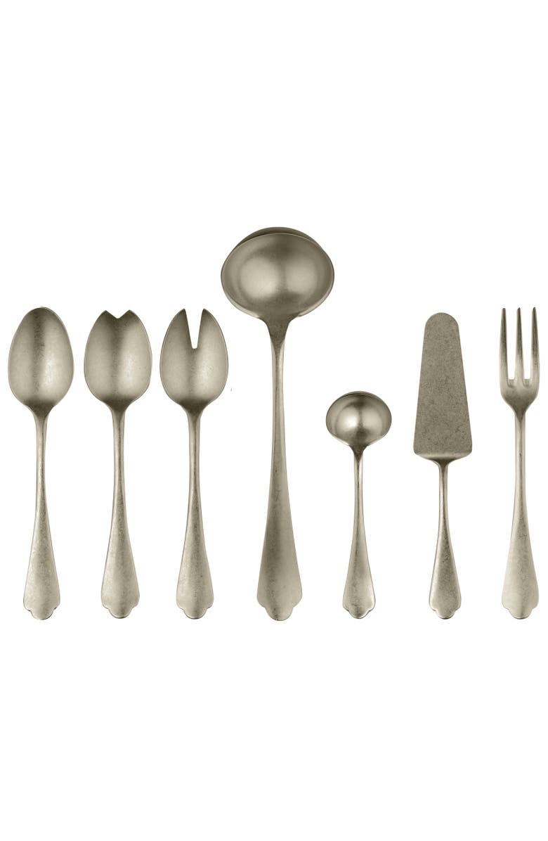 Mepra Dolce Vita Serving Set - 7 Pieces, Main, color, Pewter Champagne