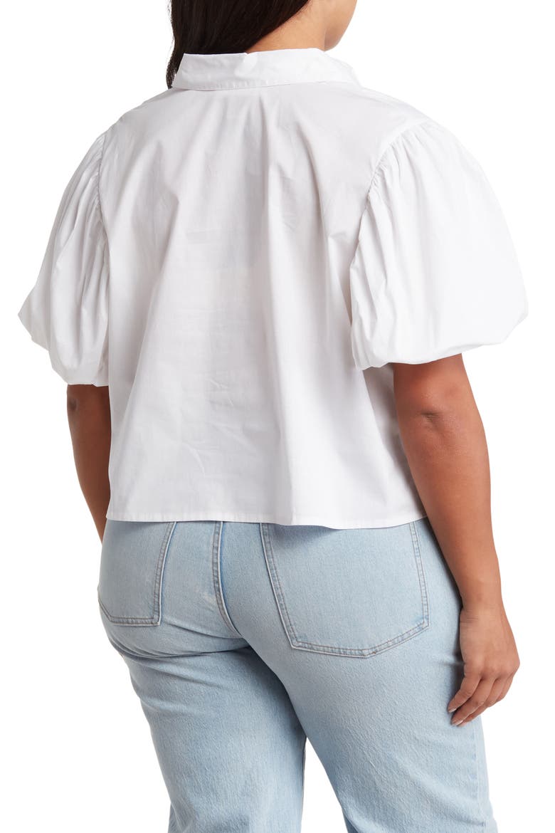 Abigail Poplin Stretch Cotton Top, Alternate, color, WHITE