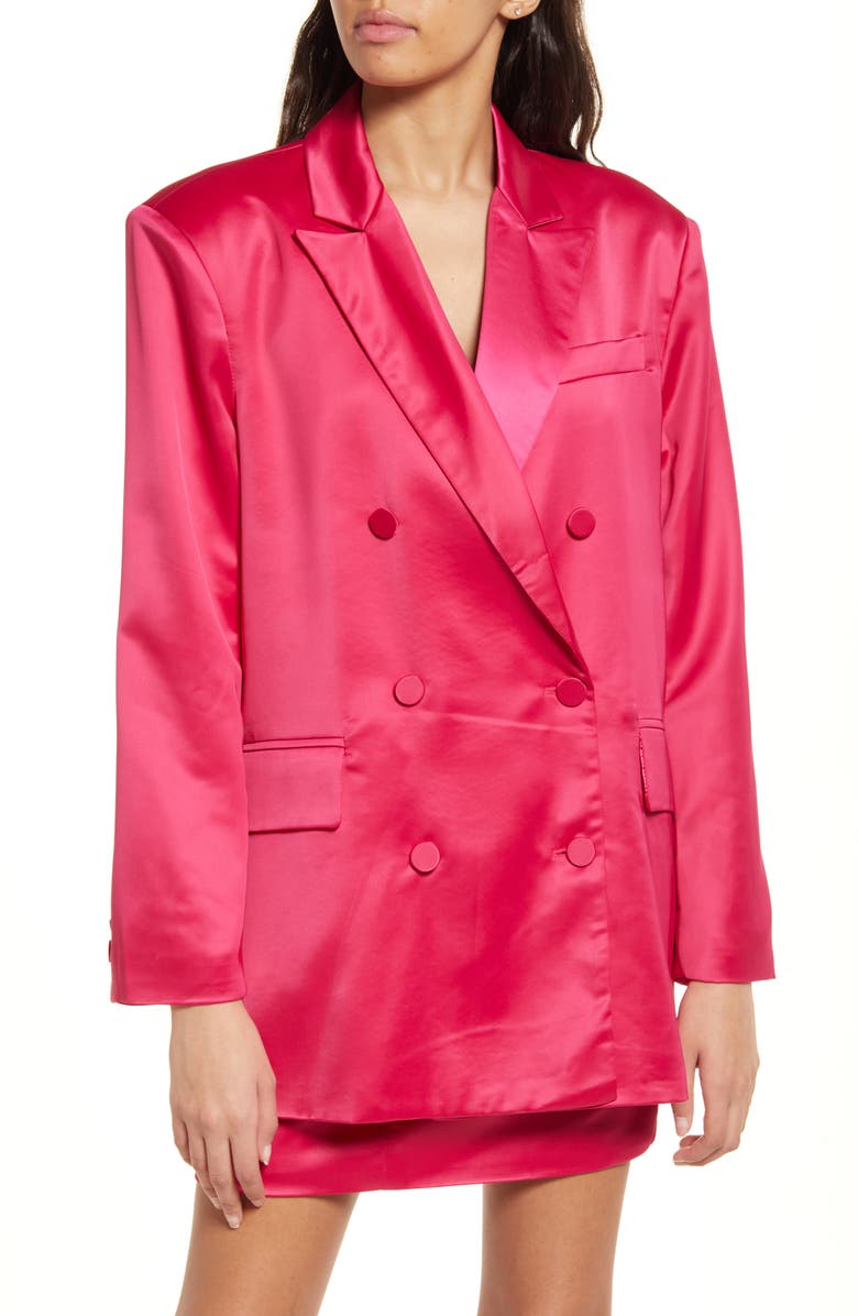 Amy Lynn Oversized Satin Double Breasted Blazer, Alternate, color,