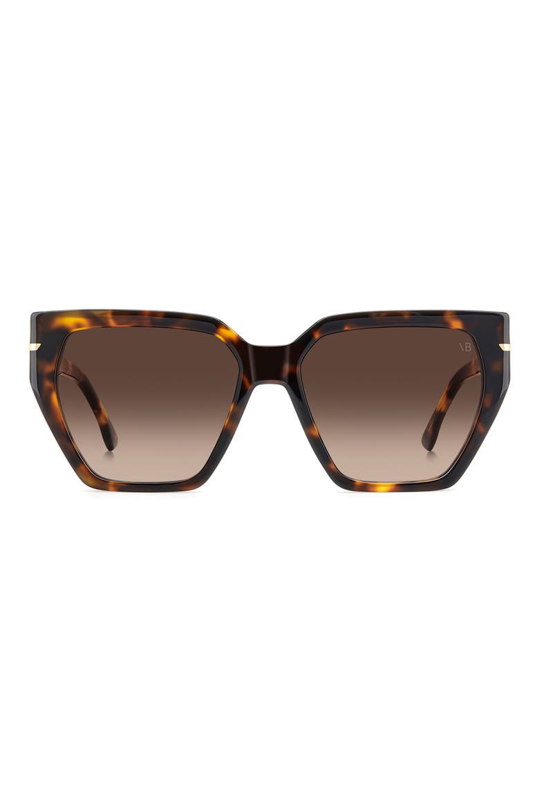 57mm Gradient Square Sunglasses, Main, color, BROWN HAVANA/ BROWN SF