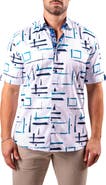 Maceoo Galileo Resistance0319 White Short Sleeve Cotton Button-Up Shirt