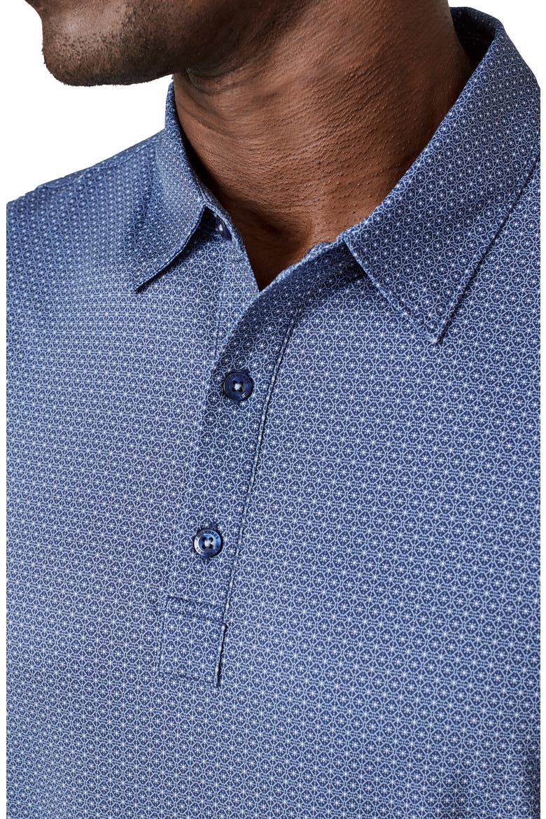 Lenox Medallion Print Performance Polo, Alternate, color, NAVY