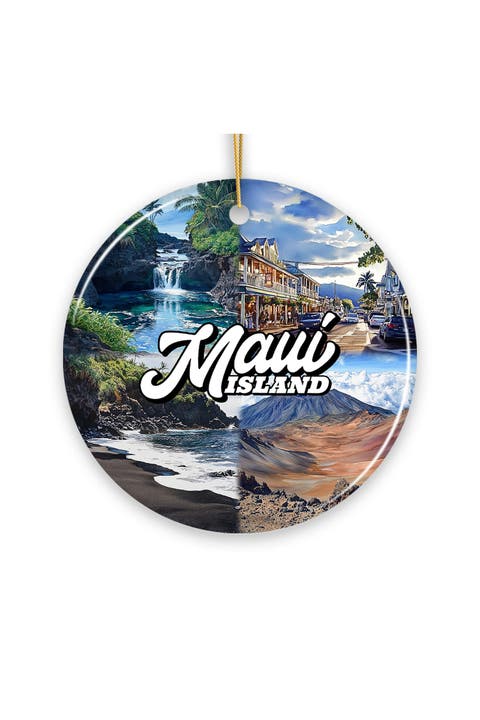 Maui Island Tropical Paradise Ornament - Version 2