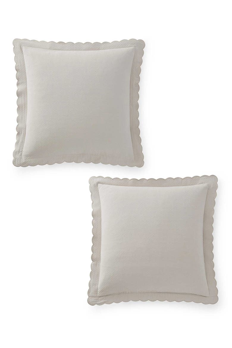Signature Scallop Set of 2 Euro Pillow Shams, Alternate, color, CHINCHILLA GREY