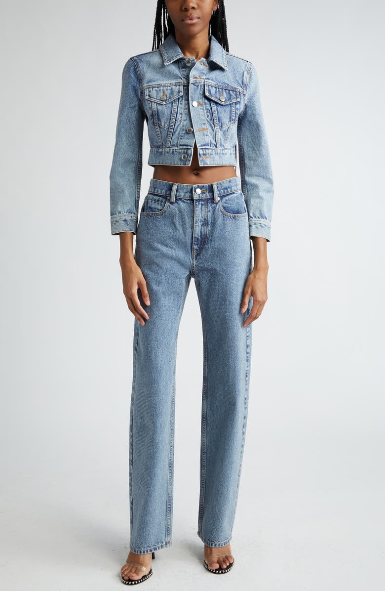 Alexander Wang Shrunken Denim Trucker Jacket | Nordstrom