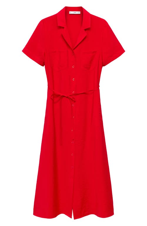 Mango Robe Chemisier Poches Rouge - Femme - L -  In Red