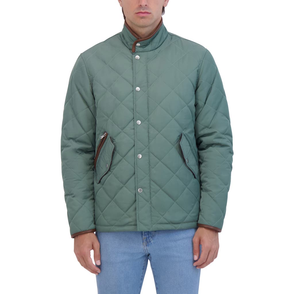 Robert Graham Water Repellent Quilted Jacket In Green