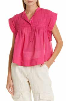 Isabel Marant Étoile Leaza Pintuck Cotton Blouse