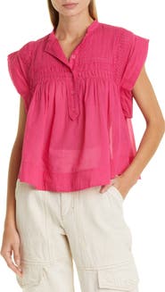 Isabel Marant Étoile Leaza Pintuck Cotton Blouse