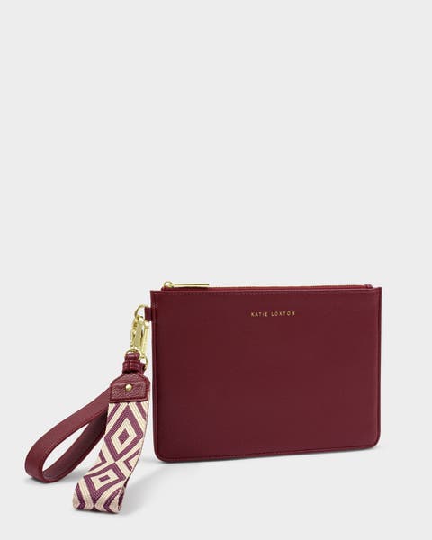 Hallie Wristlet Pouch in Cherry