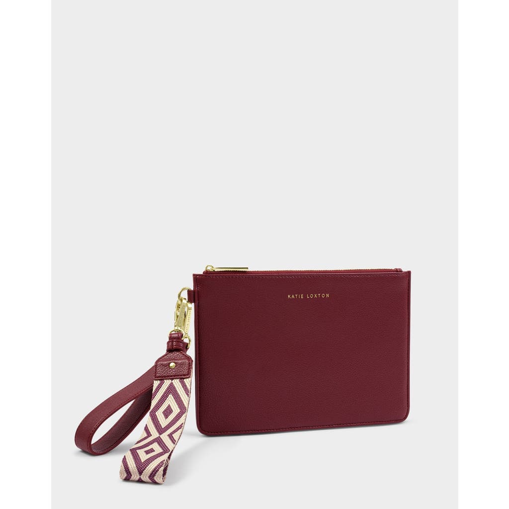 Katie Loxton Hallie Wristlet Pouch In Burgundy