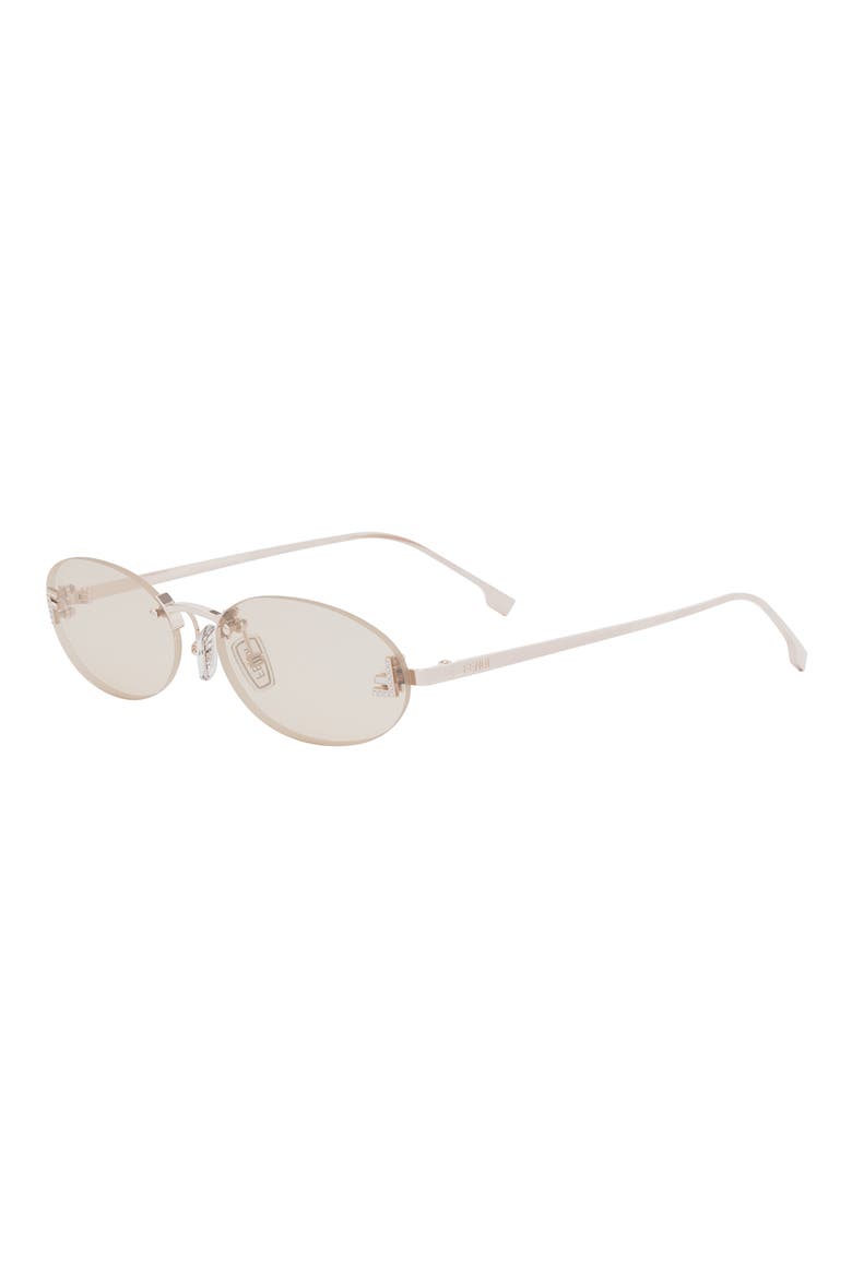 'Fendi First 54mm Oval Sunglasses, Alternate, color, SHINY ROSE GOLD / VIOLET