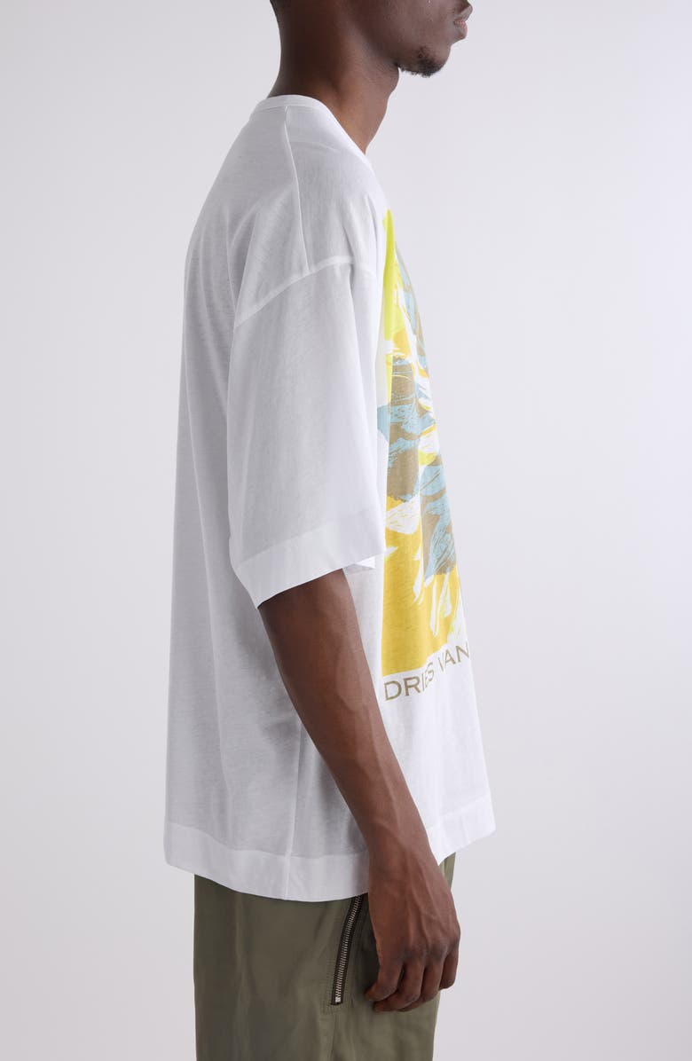 Dries Van Noten Huin Floral Oversize Cotton Graphic T-Shirt, Alternate, color,