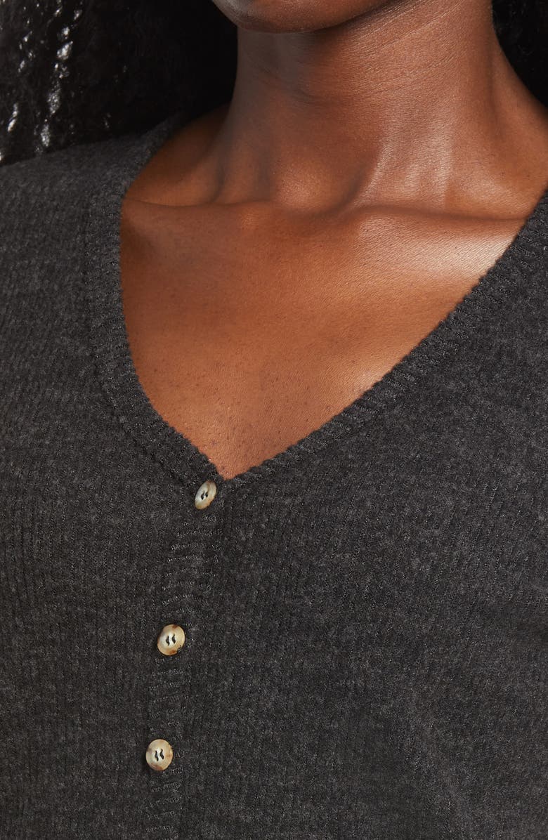 La La Land Creative Co Crop Lettuce Edge Cardigan, Alternate, color,