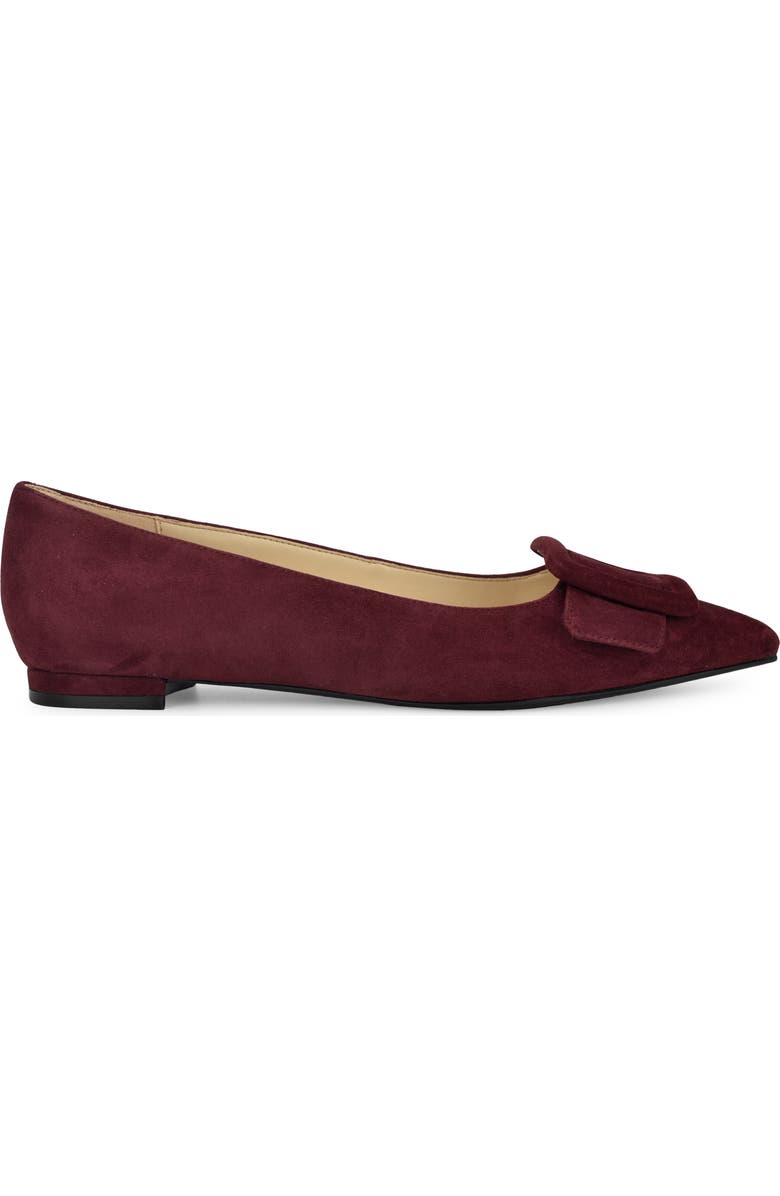 Nine West Jesike Pointed Toe Flat, Alternate, color, Dark Red