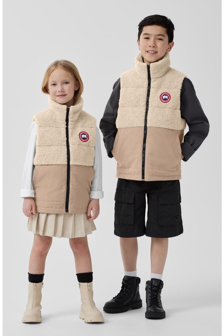 Kids' Elora Water Repellent 650-Fill-Power Down Vest, Alternate, color, LIGHT TAN/ TAN-TAN CLAIR/ TAN
