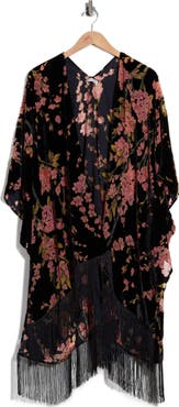 Ted Baker London Velvet Burnout Fringed Wrap