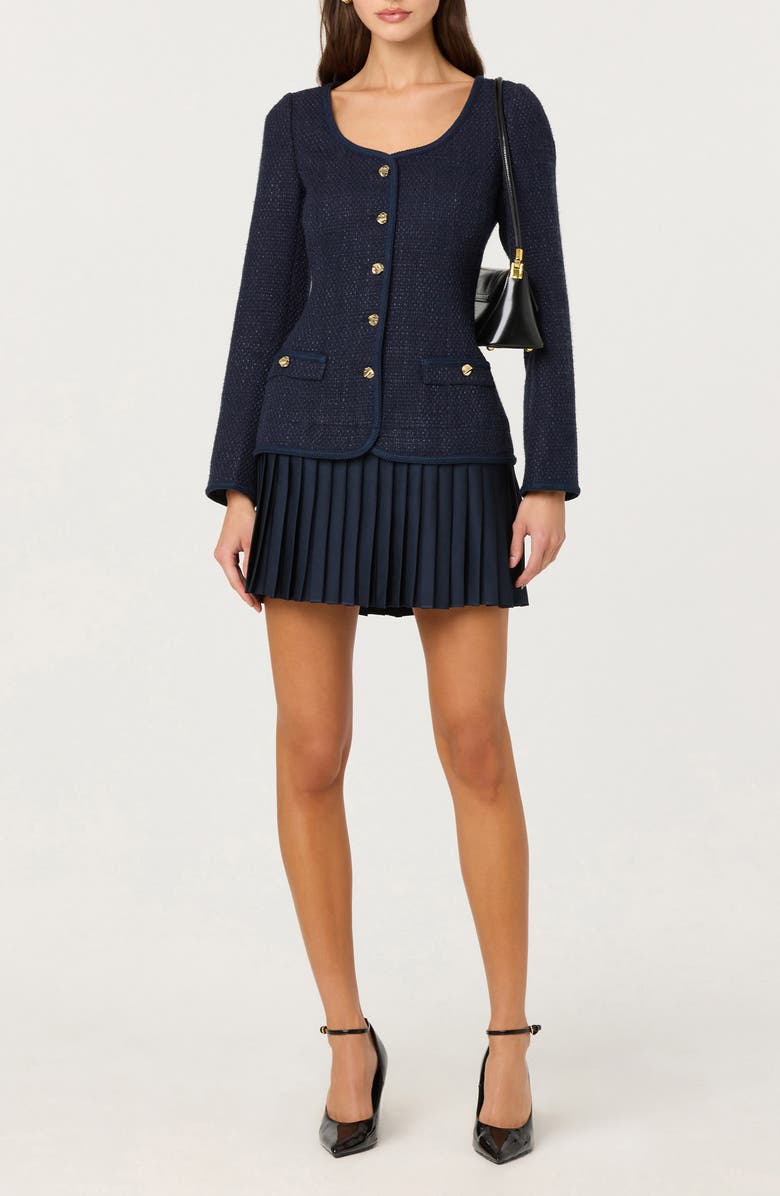 ASTR the Label Malorie Long Sleeve Dress, Alternate, color, Navy