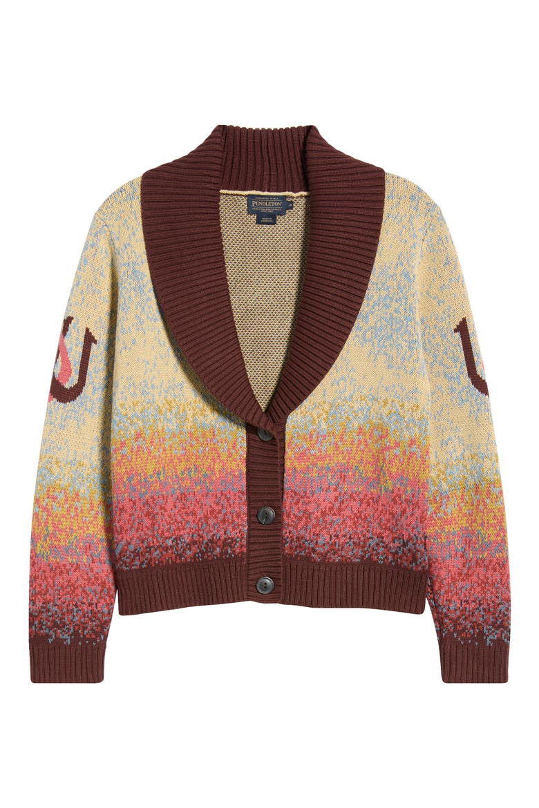 Western Scenic Shawl Collar Cardigan, Alternate, color, SUNRISE OMBRE