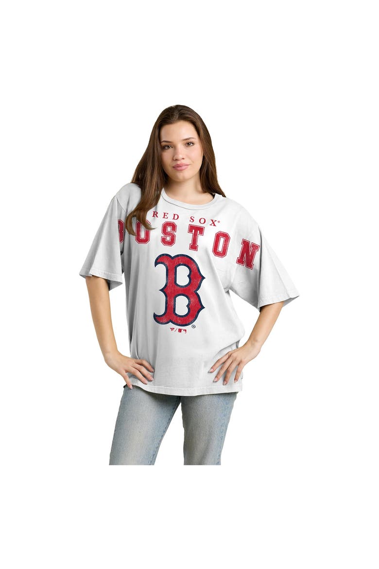 Women's Fanatics  White Boston Red Sox Relaxed Big Text T-Shirt, Main, color, White