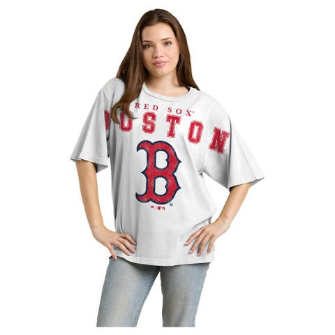 Women's Fanatics  White Boston Red Sox Relaxed Big Text T-Shirt