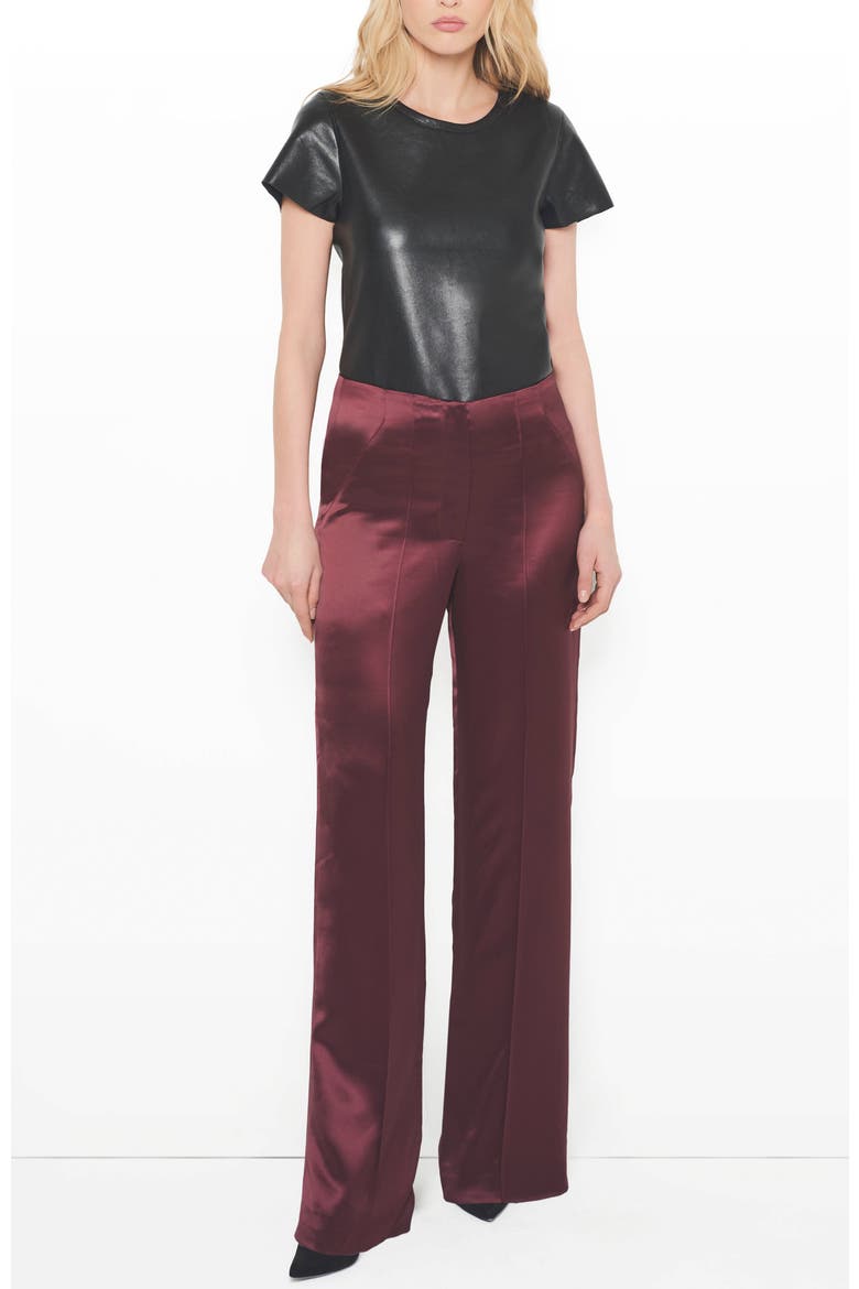 Collins Satin Trousers, Alternate, color, Decadent Wine