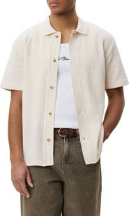 Les Deux Pointelle Short Sleeve Cardigan