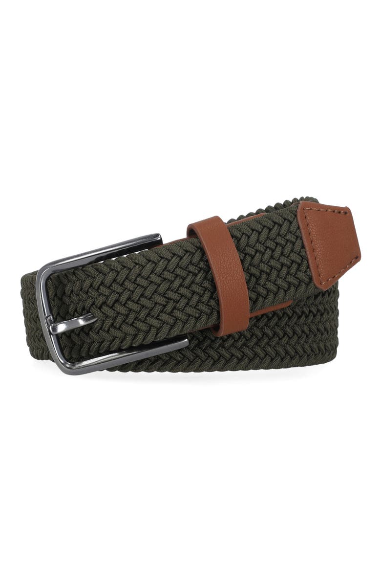 35mm Woven Stretch Belt, Alternate, color, OLIVE