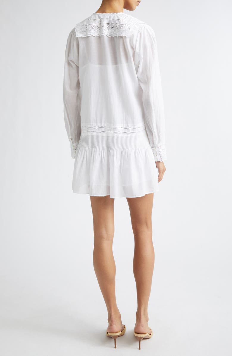 Veronica Beard Marguerite Embroidered Eyelet Long Sleeve Dress, Alternate, color, White