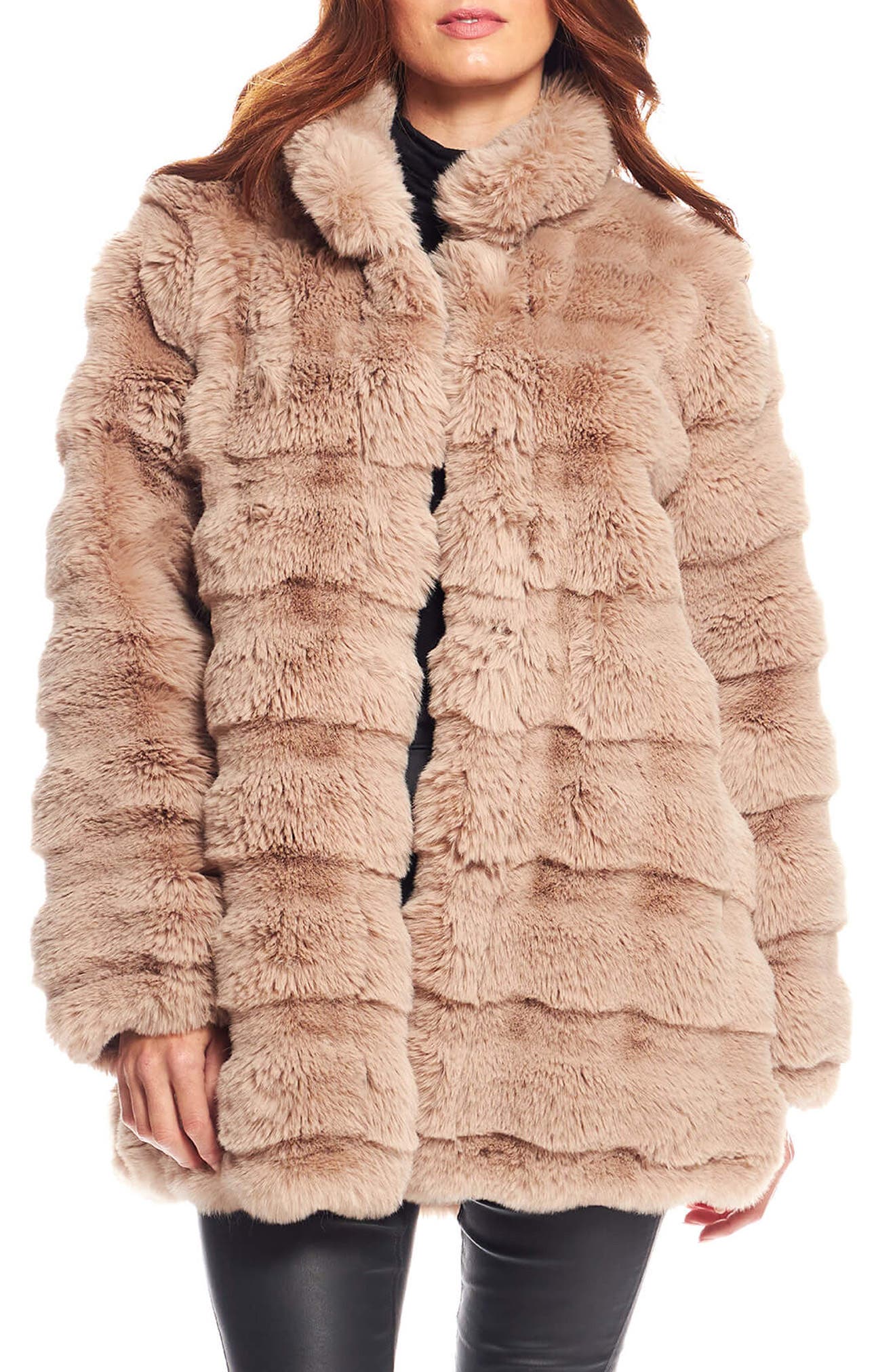 DONNA SALYERS FABULOUS FURS Rainier Reversible Faux Fur Coat