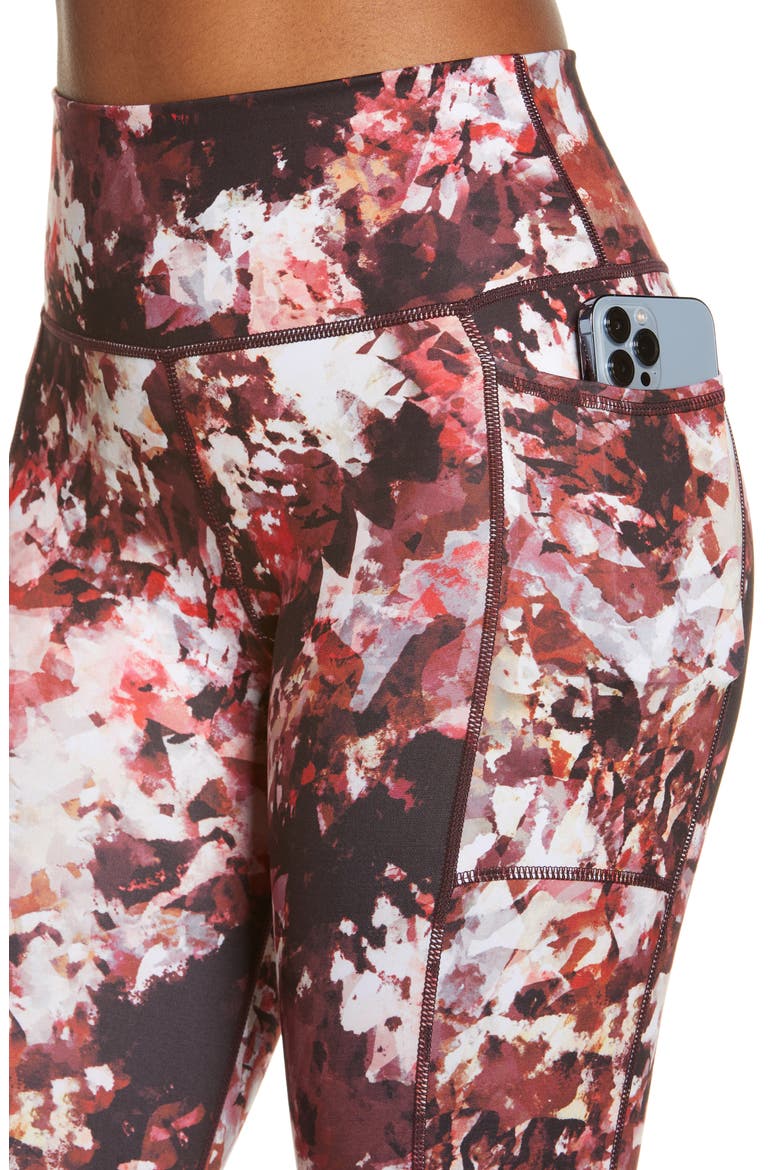 Super Sculpt Pocket 7/8 Leggings, Alternate, color, PINK TEXTURE PRINT