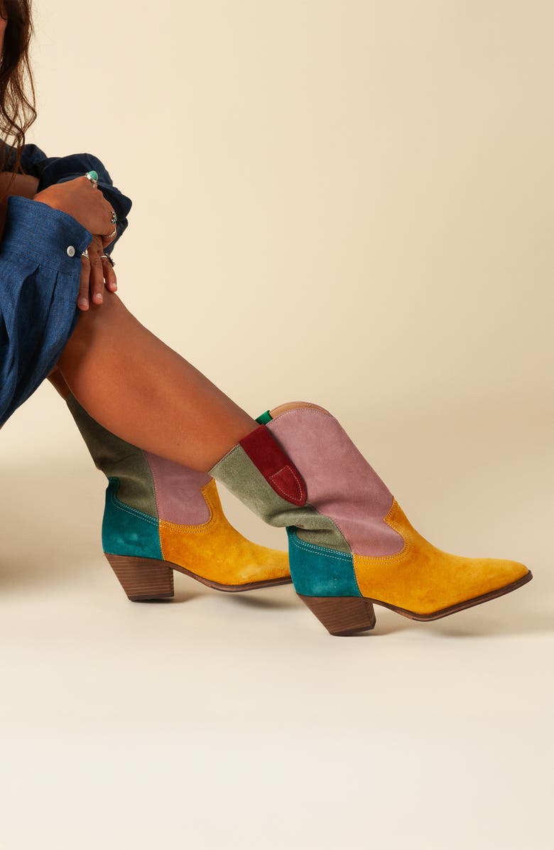 Charlotte Stone Roberta Multicolor Western Boot, Alternate, color, Casita