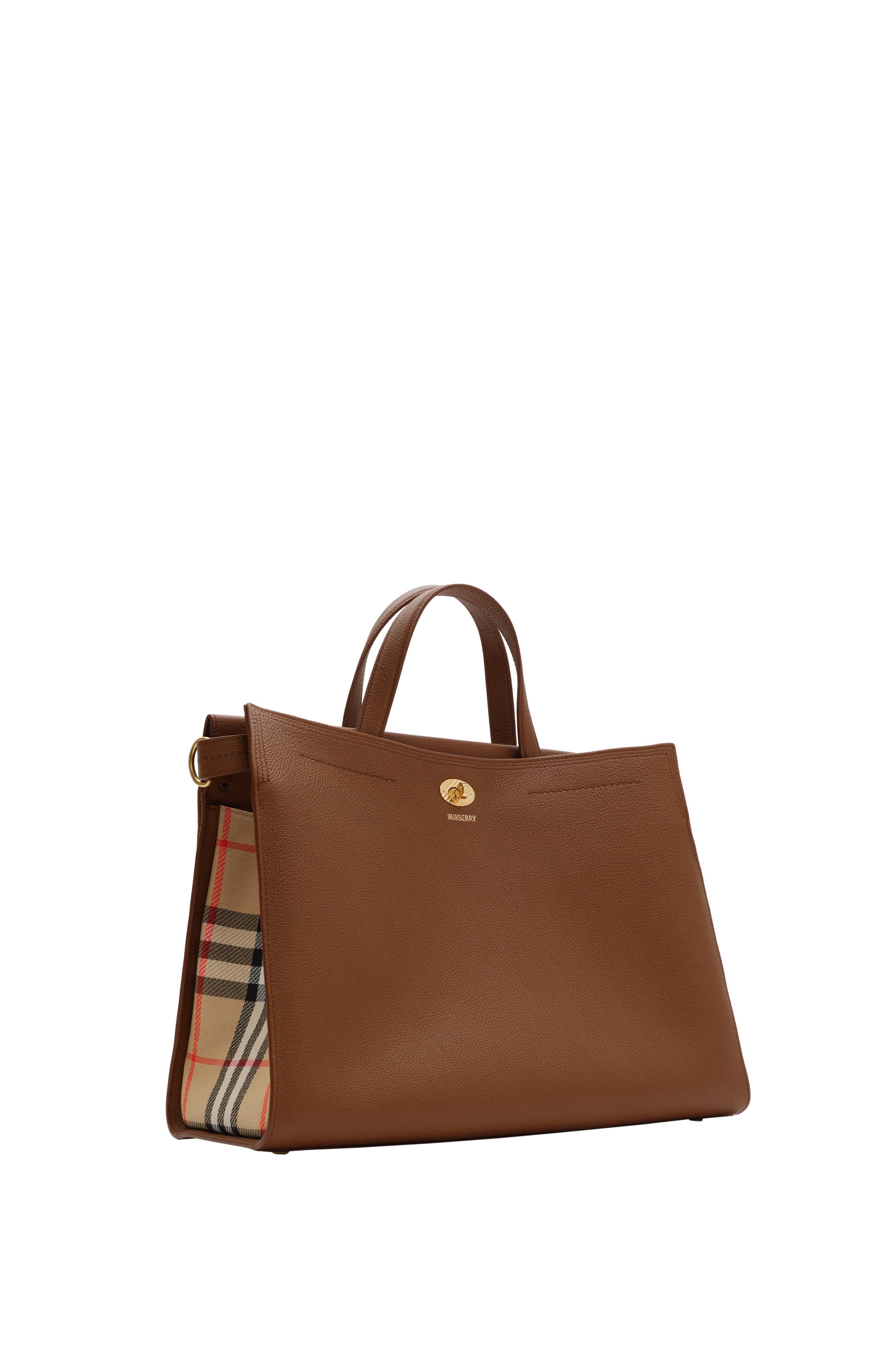 Burberry Medium Cotswolds Check Tote, Main, color, Hazel Brown