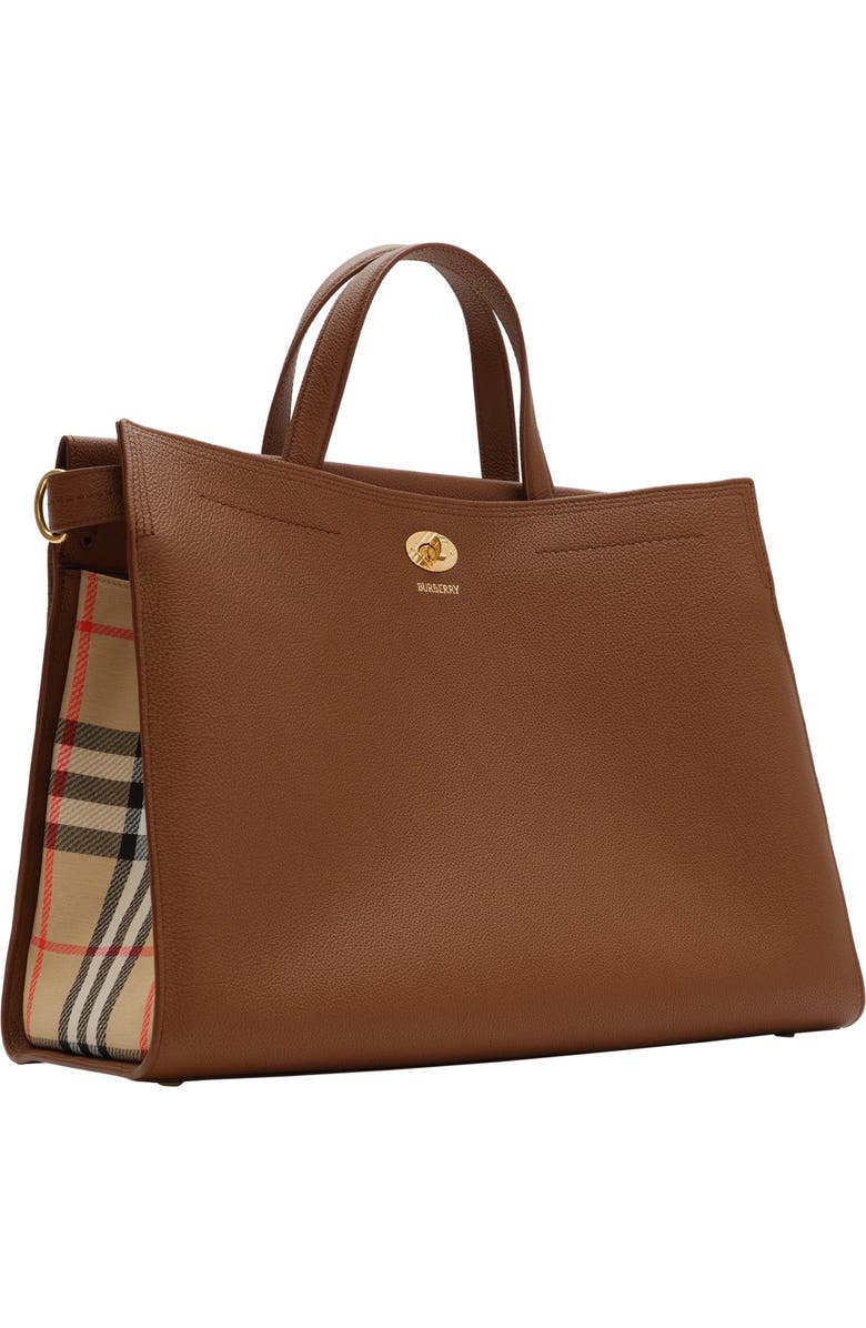 Burberry Medium Cotswolds Check Tote, Main, color, Hazel Brown