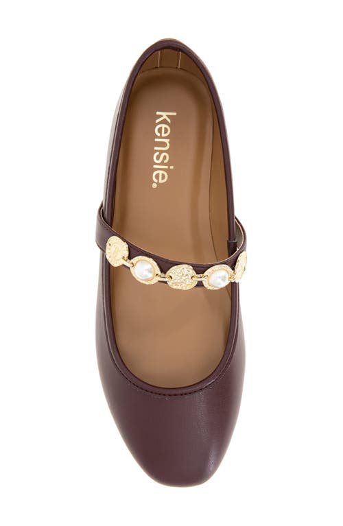 Kensie Eliane Mary Jane Flat In Burgundy