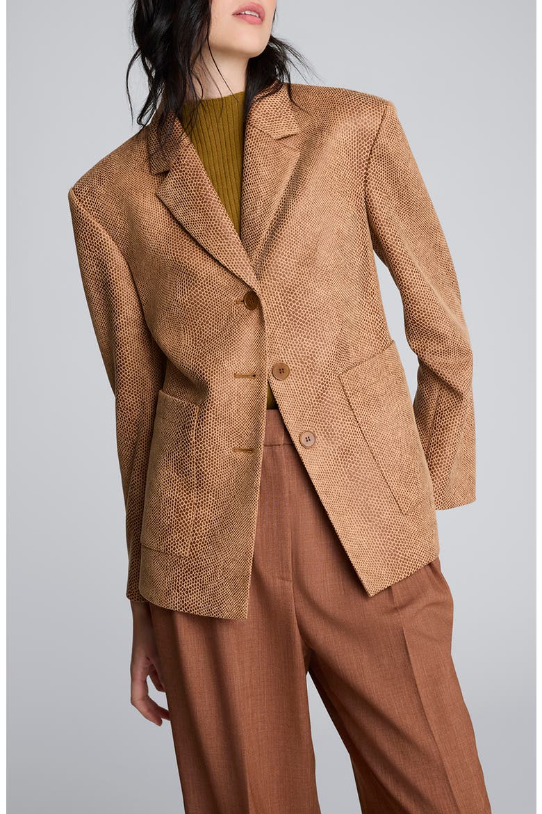 Snake Embossed Jacket, Main, color, RICH UMBER MULTI