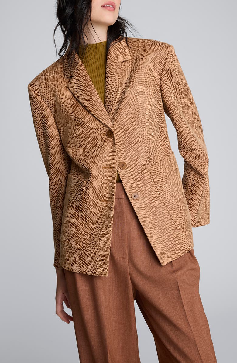 Kenneth Cole Snake Embossed Jacket, Main, color, Rich Umber Multi