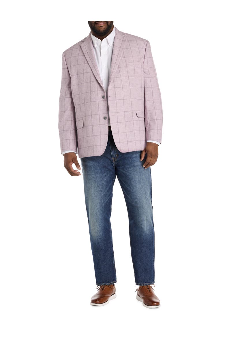 Big & Tall Windowpane Sport Coat V2, Alternate, color, PINK