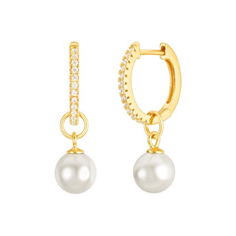 Perfectly Poised Pearl Hoops