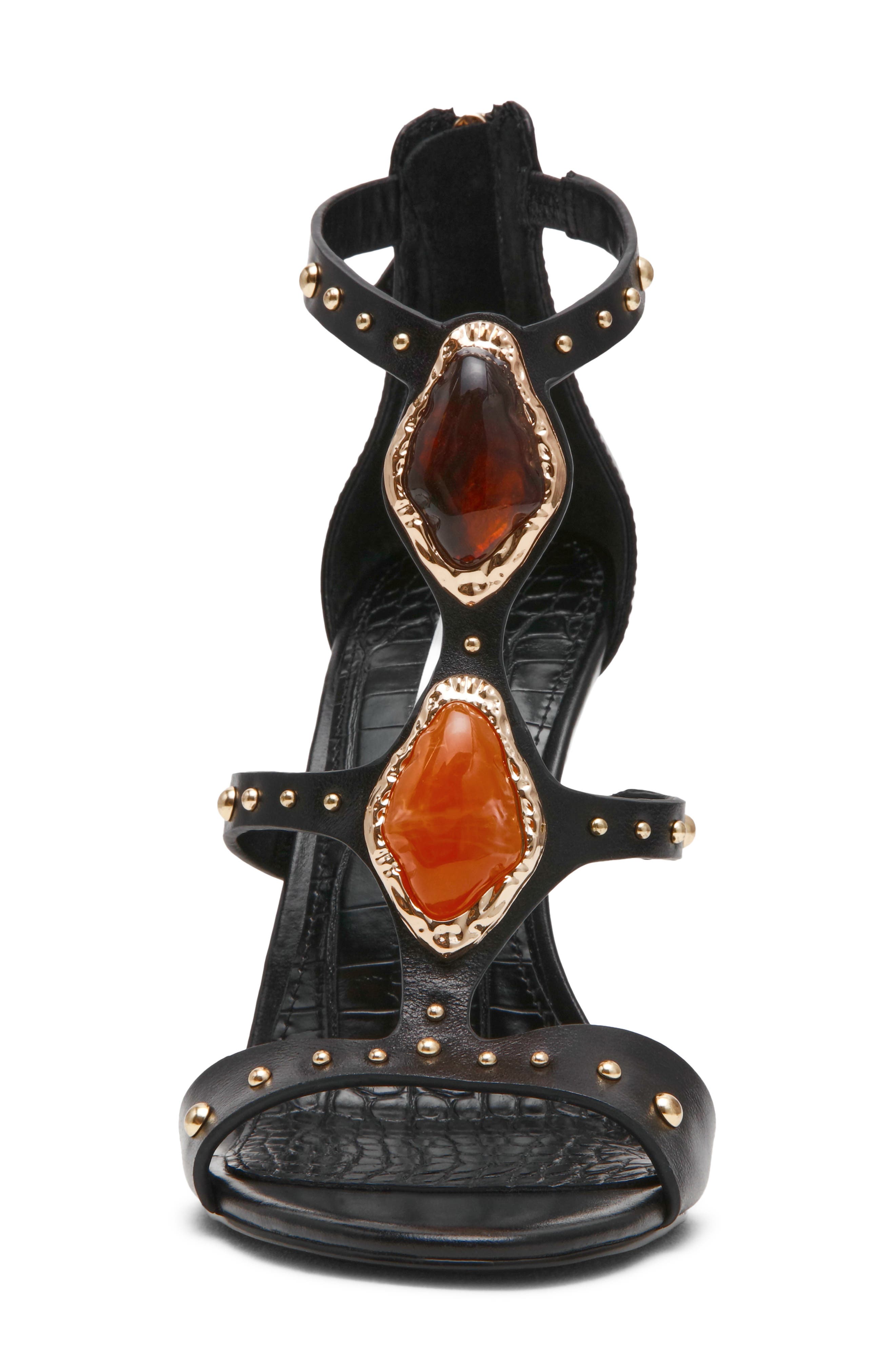 Shiraz Leather Sandal, Alternate, color, BLACK MULTI