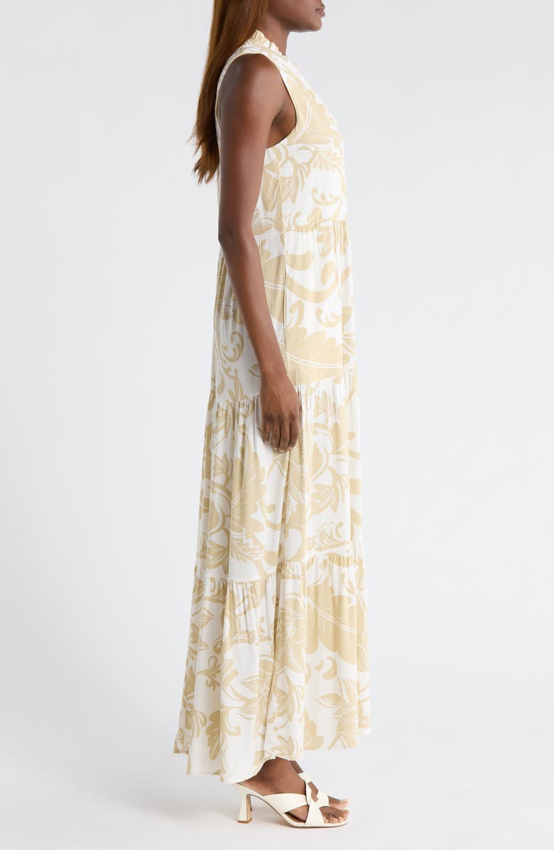 Vince Camuto Sleeveless Tiered Maxi Dress, Alternate, color, Camel